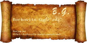 Borkovits Győző névjegykártya